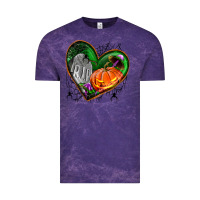 Cloud Purple halloween heart with pumpkin Vintage Tee - BundleAndBundleShop