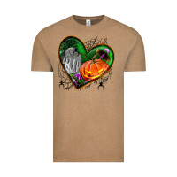 Halloween Heart With Pumpkin Vintage Tee | Teevron