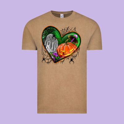 Halloween Heart With Pumpkin Vintage Tee Designed By Bundleandbundleshop