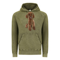 Vintage Olive Poodles Dog lllustrations Vintage Hoodie - LillyAllenDesigns