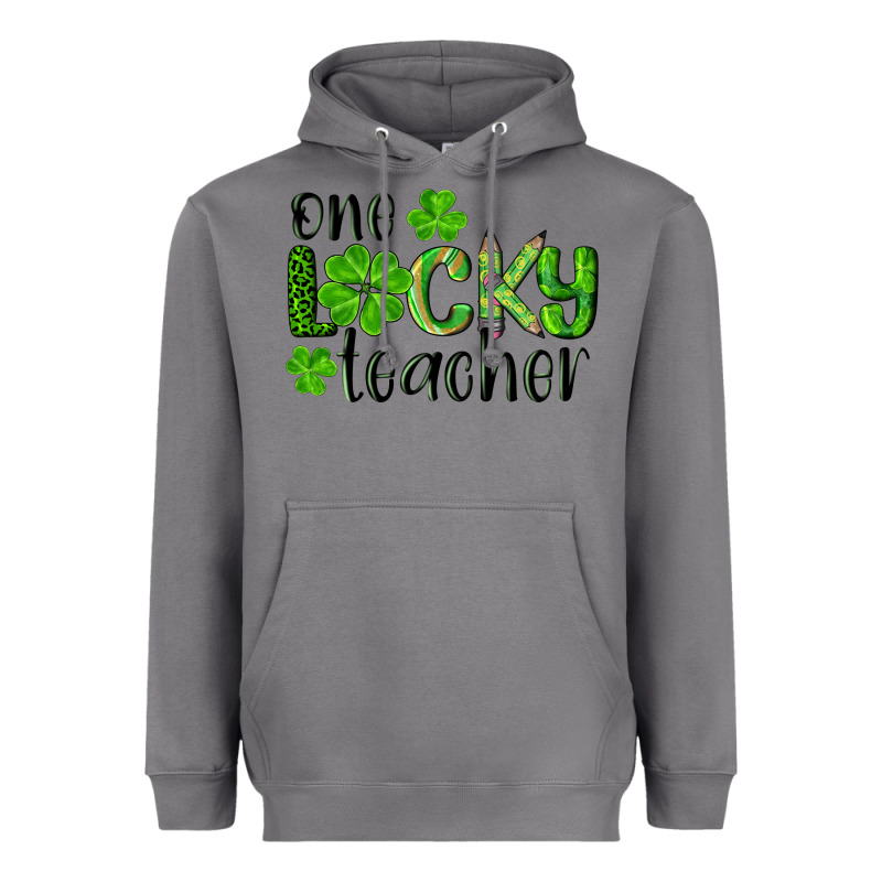 St. Patrick's Day One Lucky Teacher Heavyweight Hoodie by RanaPortraitStore | Teevron