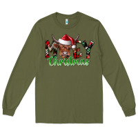 Army Green moey Christmas Long Sleeve Tee - CowhideDigitalArt