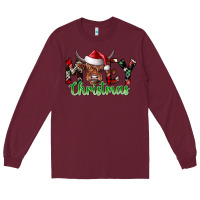 Burgundy moey Christmas Long Sleeve Tee - CowhideDigitalArt