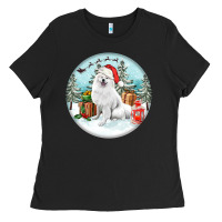 Black Christmas samoyed dog Ladies Tee - FaDigitalArtStudio
