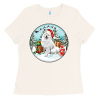 Bone Christmas samoyed dog Ladies Tee - FaDigitalArtStudio