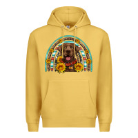 Antique Gold chocolate labrador rainbow Premium Hoodie - Artiststas