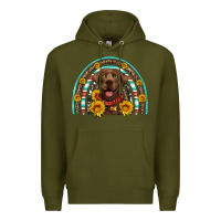 Army Green chocolate labrador rainbow Premium Hoodie - Artiststas