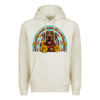 Oatmeal Heather chocolate labrador rainbow Premium Hoodie - Artiststas