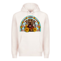 Pale Pink chocolate labrador rainbow Premium Hoodie - Artiststas