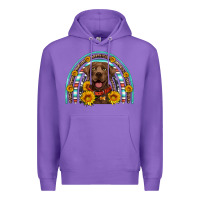 Purple chocolate labrador rainbow Premium Hoodie - Artiststas