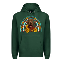 Sports Green chocolate labrador rainbow Premium Hoodie - Artiststas