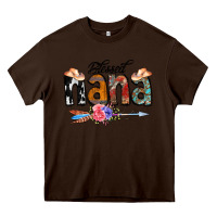 Chocolate Brown Blessed Nana Heavy Core Tee - CowCowDesign