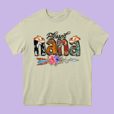 Blessed Nana Heavy Core Tee Designed By Cowcowdesign