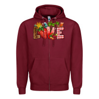 Burgundy love strawberry Zipper Hoodie - RanaPortraitStore