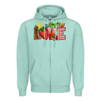 Seafoam love strawberry Zipper Hoodie - RanaPortraitStore