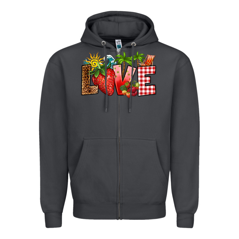 Love Strawberry Zipper Hoodie by RanaPortraitStore | Teevron