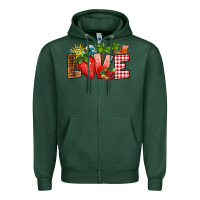 Sports Green love strawberry Zipper Hoodie - RanaPortraitStore