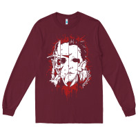 Burgundy friends horror face mashup horror movies halloween Long Sleeve Tee - artisFamous