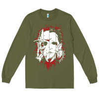 Army Green friends horror face mashup horror movies halloween Long Sleeve Tee - artisFamous