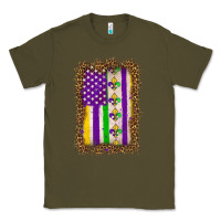 Army Green mardi gras usa flag leopard Classic Tee - OliviaCreatesArt