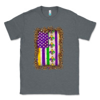 Charcoal Heather mardi gras usa flag leopard Classic Tee - OliviaCreatesArt