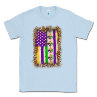 Dusty Blue mardi gras usa flag leopard Classic Tee - OliviaCreatesArt