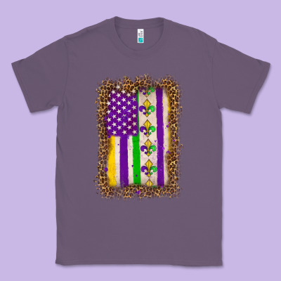 Mardi Gras Usa Flag Leopard Classic Tee Designed By Oliviacreatesart