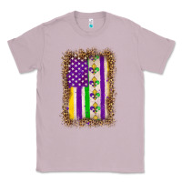 Lilac mardi gras usa flag leopard Classic Tee - OliviaCreatesArt