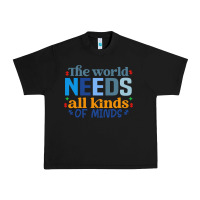 Black The world needs all kinds of minds Urban Heavy Tee - CowhideDigitalArt