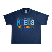 Navy The world needs all kinds of minds Urban Heavy Tee - CowhideDigitalArt