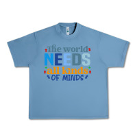 Pebble Blue The world needs all kinds of minds Urban Heavy Tee - CowhideDigitalArt
