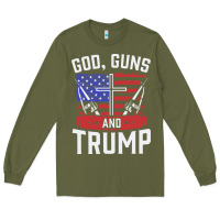 Army Green god guns and trump Long Sleeve Tee - artisFamous