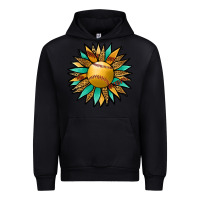 Black Softball Sunflower Urban Hoodie - Jasminsmagicworld
