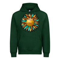 Foreset Green Softball Sunflower Urban Hoodie - Jasminsmagicworld