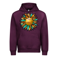 Mauve Wine Softball Sunflower Urban Hoodie - Jasminsmagicworld