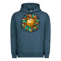 Pigment Midnight Navy Softball Sunflower Urban Hoodie - Jasminsmagicworld