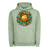 Pigment Oil Green Softball Sunflower Urban Hoodie - Jasminsmagicworld