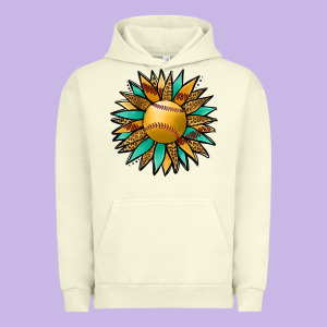 Softball Sunflower Urban Hoodie Designed By Jasminsmagicworld