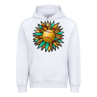 White Softball Sunflower Urban Hoodie - Jasminsmagicworld