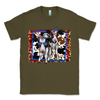 Army Green 4th of July Cows Holstein Cows Classic Tee - Jasminsmagicworld