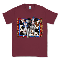 Burgundy 4th of July Cows Holstein Cows Classic Tee - Jasminsmagicworld