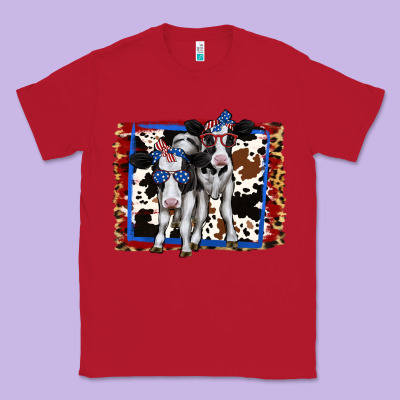 4th Of July Cows Holstein Cows Classic Tee Designed By Jasminsmagicworld