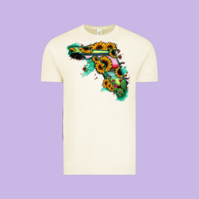Florida Map Sunflower Cactus Serape Vintage Tee Designed By Ranaportraitstore