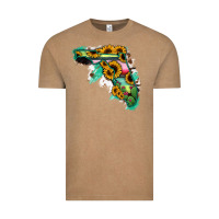 Vintage Coffee Florida Map Sunflower Cactus Serape Vintage Tee - RanaPortraitStore