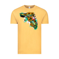 Vintage Mustard Florida Map Sunflower Cactus Serape Vintage Tee - RanaPortraitStore