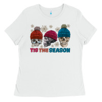 White tis the season skull winter Ladies Tee - FaDigitalArtStudio