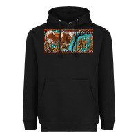 Black texas longhorn with aztec tiger and  leopard Heavyweight Hoodie - RanaPortraitStore