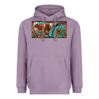 Lavender texas longhorn with aztec tiger and  leopard Heavyweight Hoodie - RanaPortraitStore