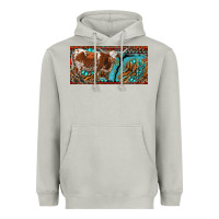 Moon Dust texas longhorn with aztec tiger and  leopard Heavyweight Hoodie - RanaPortraitStore