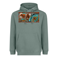 Sage texas longhorn with aztec tiger and  leopard Heavyweight Hoodie - RanaPortraitStore